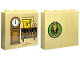Part No: 49311pb035  Name: Brick 1 x 4 x 3 with Medium Nougat Grand Father Clock, File Organiser Cabinet, Yellow Box, Red Remembrall, Black 'Owl Post' Logo On Green Circle with Gold Ornate Border Pattern on Both Sides (Stickers) - Set 76423