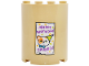 Part No: 6259pb057  Name: Cylinder Half 2 x 4 x 4 with White Sign with Cat, Party Hat, Triangle Confetti and Medium Lavender 'HAPPY BIRTHDAY CHURRO!' Pattern (Sticker) - Set 42666