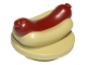 Part No: 65866pb01  Name: Duplo Hot Dog with Dark Red Sausage Pattern