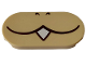 Part No: 66857pb031  Name: Tile, Round 2 x 4 Oval with Black Nostrils and Closed Mouth with White Sharp Tooth Pattern (Super Mario Ludwig Lower Face)