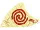 Part No: 67172  Name: Cloth Sail Triangular with Red Spiral Swirl Pattern, 2 Holes, Small (Moana)