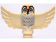 Part No: 67632pb03  Name: Owl, Spread Wings with Black Beak and Eyes and Light Bluish Gray and Dark Orange Rippled Chest Feathers Pattern (BAM)