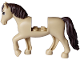 Part No: 69820c01pb10  Name: Horse, Friends Style with 2 x 2 Cutout and Movable Neck with Fixed Flexible Rubber Dark Brown Tail and Mane with Dark Brown Eyes, Black Eyebrows Pattern