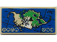 Part No: 87079pb0982  Name: Tile 2 x 4 with Map Island with Mountains, 'MT' and Bionicle Logogram 'MATA NUI' Pattern (Sticker) - Set 70657