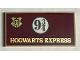 Part No: 87079pb1017  Name: Tile 2 x 4 with Gold 'HOGWARTS EXPRESS' and Crest, Black 9 3/4 in Circle on Dark Red Background Pattern