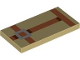 Part No: 87079pb1413  Name: Tile 2 x 4 with Pixelated Dark Orange Straps and Silver Buckle Pattern (Minecraft Camel Harness)