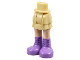 Part No: 92250c00pb24  Name: Mini Doll Hips and Skirt Layered, Light Nougat Legs and Medium Lavender Boots with Black Laces Pattern - Thick Hinge