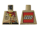 Part No: 973pb0391a  Name: Torso Adventurers Desert Safari Shirt, Yellow Neck, Red Bandana, Gun - LEGO Logo on Back Pattern