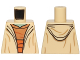 Part No: 973pb1291  Name: Torso SW Open Robe, Medium Nougat Shirt with Dark Orange Waist Sash, Sand Green Neck, and Hood on Back Pattern (Yoda)