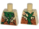 Part No: 973pb1664  Name: Torso Bat with Vestigial Minifigure Arms, Green and Purple Vein and Dark Orange Fur Pattern