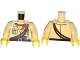 Part No: 973pb1724c01  Name: Torso Adventurers Desert Safari Shirt, Yellow Neck, Red Bandana, Gun - Brown Straps Front and Reverse Pattern / Tan Arms / Yellow Hands