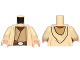 Part No: 973pb1738c01  Name: Torso SW Open Robe, Dark Tan Undershirt and Belt with Buckle and Pouch Pattern / Tan Arms / Light Nougat Hands
