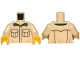 Part No: 973pb3167c01  Name: Torso Shirt with Black Outlined Pockets and Dark Green Collar Pattern / Tan Arms / Yellow Hands
