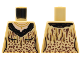 Part No: 973pb4289  Name: Torso Female V-Neck, Gold Necklace, Black Collar, Leopard Print Pattern