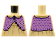Part No: 973pb4883  Name: Torso Dress with Medium Nougat Seams, Medium Lavender Shrug with Dark Purple Buttons and Spots Pattern
