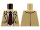 Part No: 973pb4930  Name: Torso Suit Jacket, White Shirt, Dark Red Tie with Squares Pattern