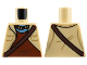 Part No: 973pb4954  Name: Torso Na'vi Vest Open with Pockets over Reddish Brown Shirt, Dark Brown Strap and Necklace, Medium Blue Neck Pattern
