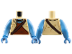 Part No: 973pb4954c01  Name: Torso Na'vi Vest Open with Pockets over Reddish Brown Shirt, Dark Brown Strap and Necklace, Medium Blue Neck Pattern / Medium Blue Arms Long / Medium Blue Hands
