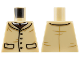 Part No: 973pb5124  Name: Torso Vest, 4 Buttons, 2 Pockets, Dark Brown Cravat, White Collar Pattern
