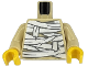Part No: 973pb6318c01  Name: Torso White and Dark Bluish Gray Mummy Wrappings Pattern (BAM) / Tan Arms / Yellow Hands