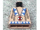 Part No: 973px103  Name: Torso Western Indians Triangles, Red/White Amulet Pattern