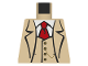 Part No: 973px172  Name: Torso Studios Suit Jacket with Vest and Red Tie Pattern (Gent)