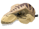 Part No: 98161c09pb01  Name: Dinosaur Head Tyrannosaurus rex with Pin, White Teeth, Dark Tan Top and Dark Brown Stripes Pattern