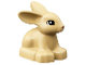 Part No: dupbunnypb02  Name: Duplo Bunny / Rabbit Head Turned Left with Eyes Top Semicircular and Reddish Brown Nose Pattern
