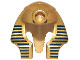 Part No: x177pb01  Name: Minifigure, Headgear Headdress Mummy with Dark Blue Stripes on Metallic Gold Pattern