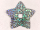 Part No: 46582plspb01  Name: Clikits, Icon Accent Plastic Star 6 3/8 x 6 3/8 with Holographic Grid of Squares Pattern