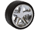 Part No: 7834c01  Name: Wheel 21mm D. x 11mm with 5 Spokes with Black Tire 24 x 11 Straight Tread (7834 / 5810)
