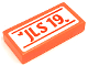 Part No: 3069pb1071  Name: Tile 1 x 2 with 'JLS 19' and Hearts on White Background Pattern (Sticker) - Set 41421