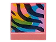 Part No: 3070pb234  Name: Tile 1 x 1 with Black Tiger Stripes over Bright Green, Bright Light Orange, Dark Azure, and Medium Lavender Splotches Pattern