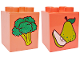 Part No: 31110pb189  Name: Duplo, Brick 2 x 2 x 2 with Green and Lime Broccoli / Pear Pattern