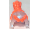 Part No: 110101pb01  Name: Minifigure, Hair Female Short with Bangs with Molded Coral Braided Ponytail and Tiara Pattern