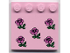 Part No: 6179px3  Name: Tile, Modified 4 x 4 with Studs on Edge with Dark Pink Flowers Pattern
