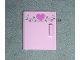 Part No: 6196pb01  Name: Container, Cupboard 4 x 4 x 4 Door with 3 Dark Pink Hearts and Vine Pattern (Sticker) - Set 5860