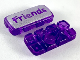 Part No: 51036pb02  Name: Clikits, Icon Rectangle 3L with Hole with 'Friends' on Silver Background Pattern