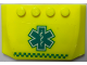 Part No: 52031pb188  Name: Wedge 4 x 6 x 2/3 Triple Curved with Dark Turquoise EMT Star of Life and Checkered Stripe Pattern (Sticker) - Set 60330