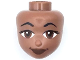 Part No: 104964  Name: Mini Doll, Head Friends with Black Angled Eyebrows and Eyelashes, Reddish Brown Eyes and Lips, Grin Pattern