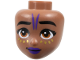 Part No: 112374  Name: Mini Doll, Head Friends with Black Eyebrows, Dark Orange Eyes, Dark Purple Lips and Tattoo Lines, 8 Gold Cheek Spots Pattern
