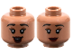 Part No: 3626pb3298  Name: Minifigure, Head Dual Sided Female Black Eyebrows, Reddish Brown Eye Shadow, Dark Red Lips, Open Mouth Smile / Closed Mouth Smile Pattern