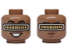 Part No: 3626pb4031  Name: Minifigure, Head Dual Sided Black Eyebrows, Gold and Silver Visor, Reddish Brown Chin Dimple, Open Mouth Smile with Teeth / Neutral Pattern