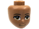 Part No: 84086  Name: Mini Doll, Head Friends with Black Eyebrows, Dark Tan Eyes, Light Nougat Lips, and Closed Mouth Pattern