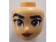 Part No: 107793  Name: Mini Doll, Head Friends with Black Eyebrows, Eyelashes, Dark Orange Eyes and Lips, Dark Red Lopsided Grin Pattern