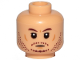 Part No: 3626cpb3052  Name: Minifigure, Head Dark Brown Eyebrows, Stubble, Nougat Cheek Lines and Chin Dimple Pattern - Hollow Stud
