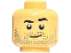 Part No: 3626cpb3187  Name: Minifigure, Head Black Eyebrows and Beard Stubble with Smirk and Chin Dimple Pattern - Hollow Stud