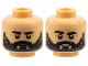 Part No: 3626pb3535  Name: Minifigure, Head Dual Sided Black Thick Eyebrows, Full Beard, Moustache, Medium Nougat Wrinkles, Stern / Open Mouth Smile with Teeth Pattern