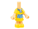 Part No: 69969pb15  Name: Micro Doll, Body with Molded Yellow Short Layered Dress and Shoes and Printed Medium Blue Collar, Badge, and Skirt Pattern