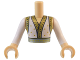 Part No: FTMpb078c01  Name: Torso Mini Doll Man Robe with Gold and Black Trim and Sparkles and Metallic Light Blue Belt Pattern, Medium Tan Arms and Hands with White Long Sleeves